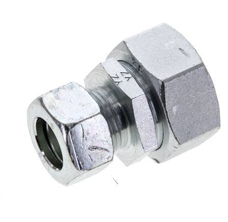 22L & 35L Zink plated Steel Straight Cutting Fitting with Swivel 160 bar NBR O-ring Sealing Cone ISO 8434-1