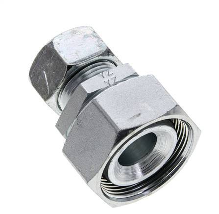 22L & 35L Zink plated Steel Straight Cutting Fitting with Swivel 160 bar NBR O-ring Sealing Cone ISO 8434-1