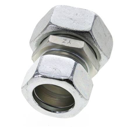 28L & 35L Zink plated Steel Straight Cutting Fitting with Swivel 160 bar NBR O-ring Sealing Cone ISO 8434-1