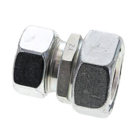 28L & 35L Zink plated Steel Straight Cutting Fitting with Swivel 160 bar NBR O-ring Sealing Cone ISO 8434-1