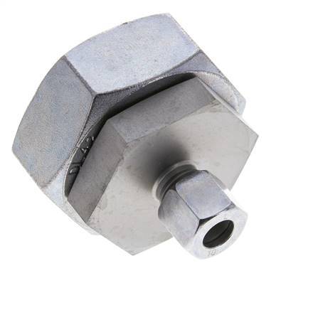 10L & 42L Zink plated Steel Straight Cutting Fitting with Swivel 160 bar NBR O-ring Sealing Cone ISO 8434-1