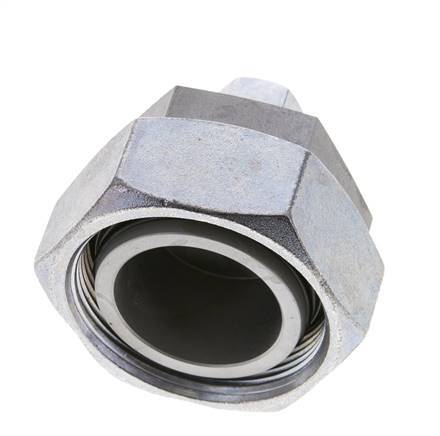 10L & 42L Zink plated Steel Straight Cutting Fitting with Swivel 160 bar NBR O-ring Sealing Cone ISO 8434-1