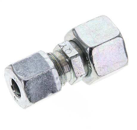 8S & 12S Zink plated Steel Straight Cutting Fitting with Swivel 630 bar NBR O-ring Sealing Cone ISO 8434-1