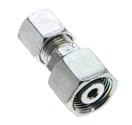 8S & 12S Zink plated Steel Straight Cutting Fitting with Swivel 630 bar NBR O-ring Sealing Cone ISO 8434-1