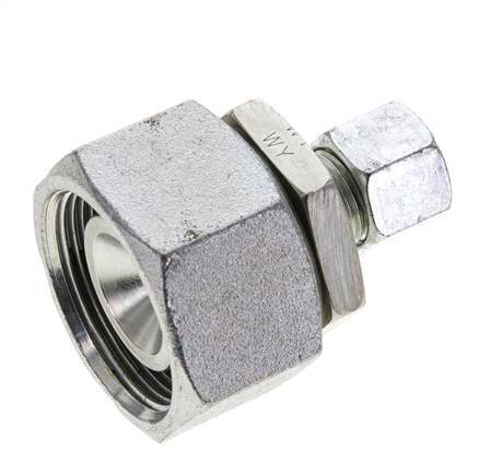 10S & 30S Zink plated Steel Straight Cutting Fitting with Swivel 400 bar NBR O-ring Sealing Cone ISO 8434-1