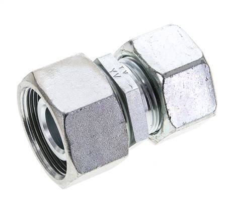 25S & 30S Zink plated Steel Straight Cutting Fitting with Swivel 400 bar NBR O-ring Sealing Cone ISO 8434-1