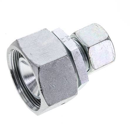 20S & 38S Zink plated Steel Straight Cutting Fitting with Swivel 315 bar NBR O-ring Sealing Cone ISO 8434-1