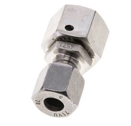 8L & 12L Stainless Steel Straight Cutting Fitting with Swivel 315 bar FKM O-ring Sealing Cone ISO 8434-1