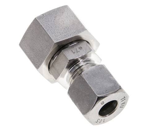 10S & 16S Stainless Steel Straight Cutting Fitting with Swivel 400 bar FKM O-ring Sealing Cone ISO 8434-1