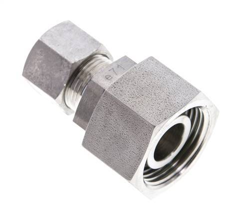 12S & 20S Stainless Steel Straight Cutting Fitting with Swivel 400 bar FKM O-ring Sealing Cone ISO 8434-1