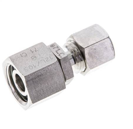 8L & 12L Stainless Steel Straight Compression Fitting with Swivel 315 bar FKM O-ring Sealing Cone ISO 8434-1