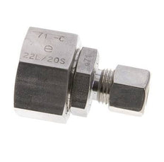 10L & 22L Stainless Steel Straight Compression Fitting with Swivel 160 bar FKM O-ring Sealing Cone ISO 8434-1