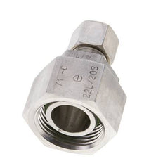 10L & 22L Stainless Steel Straight Compression Fitting with Swivel 160 bar FKM O-ring Sealing Cone ISO 8434-1