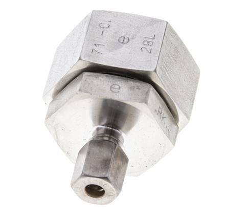 6L & 28L Stainless Steel Straight Compression Fitting with Swivel 160 bar FKM O-ring Sealing Cone ISO 8434-1