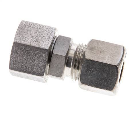 10S & 12S Stainless Steel Straight Compression Fitting with Swivel 400 bar FKM O-ring Sealing Cone ISO 8434-1