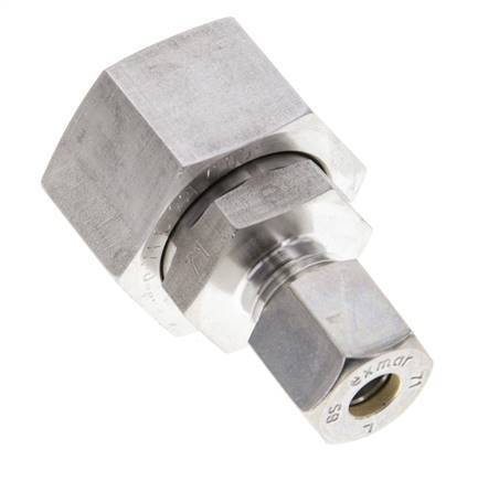 8S & 20S Stainless Steel Straight Compression Fitting with Swivel 250 bar FKM O-ring Sealing Cone ISO 8434-1