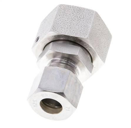 12S & 20S Stainless Steel Straight Compression Fitting with Swivel 250 bar FKM O-ring Sealing Cone ISO 8434-1