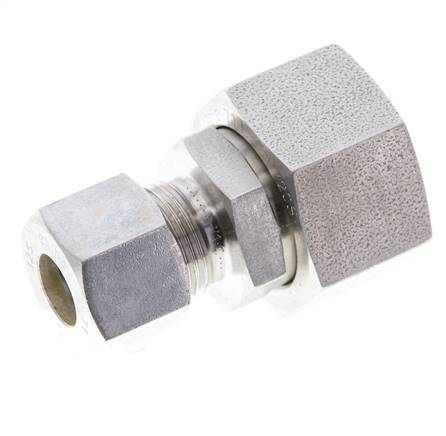 12S & 20S Stainless Steel Straight Compression Fitting with Swivel 250 bar FKM O-ring Sealing Cone ISO 8434-1