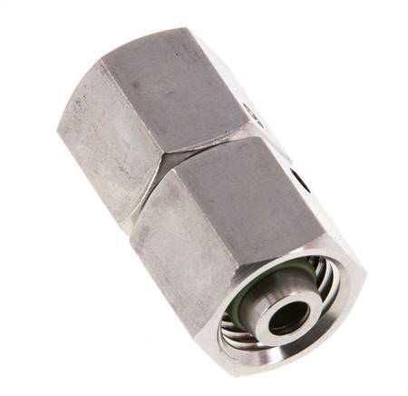 8L RVS Rechte met Draaidoorvoer 315bar FKM O-ring en Afdichtconus ISO 8434-1