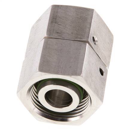 20S RVS Rechte met Draaidoorvoer 400bar FKM O-ring en Afdichtconus ISO 8434-1