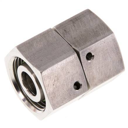 20S RVS Rechte met Draaidoorvoer 400bar FKM O-ring en Afdichtconus ISO 8434-1