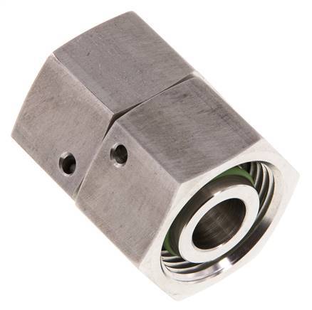20S RVS Rechte met Draaidoorvoer 400bar FKM O-ring en Afdichtconus ISO 8434-1