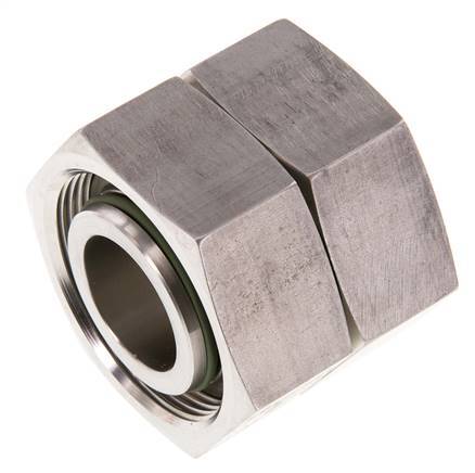 38S RVS Rechte met Draaidoorvoer 315bar FKM O-ring en Afdichtconus ISO 8434-1