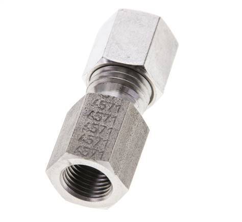 6L & M10x1 Stainless Steel Straight Cutting Fitting with Female Threads 315 bar ISO 8434-1