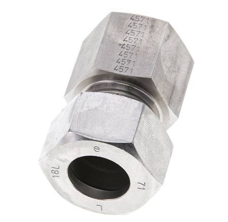 18L & M22x1.5 Stainless Steel Straight Cutting Fitting with Female Threads 315 bar ISO 8434-1