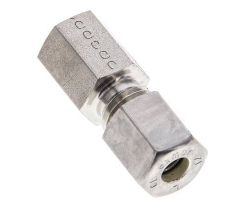 6L & M10x1 Stainless Steel Straight Compression Fitting with Female Threads 315 bar ISO 8434-1