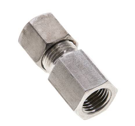 8S & M14x1.5 Stainless Steel Straight Compression Fitting with Female Threads 500 bar ISO 8434-1