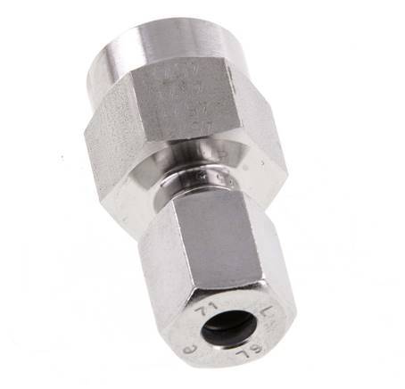 6L & G1/4'' RVS Rechte Snijringkoppeling Binnendraad voor manometers 315bar ISO 8434-1