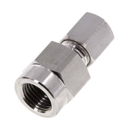6L & G1/4'' RVS Rechte Snijringkoppeling Binnendraad voor manometers 315bar ISO 8434-1