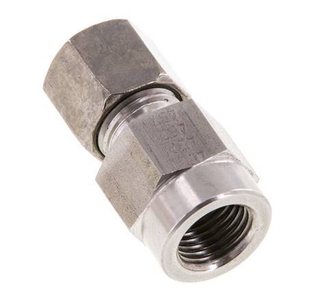 8L & G1/4'' RVS Rechte Snijringkoppeling Binnendraad voor manometers 315bar ISO 8434-1