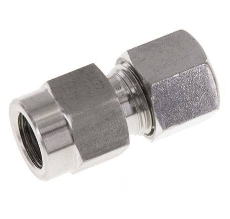 10L & G1/4'' RVS Rechte Snijringkoppeling Binnendraad voor manometers 315bar ISO 8434-1