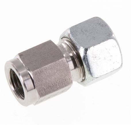 12L & G1/4'' RVS Rechte Snijringkoppeling Binnendraad voor manometers 315bar ISO 8434-1