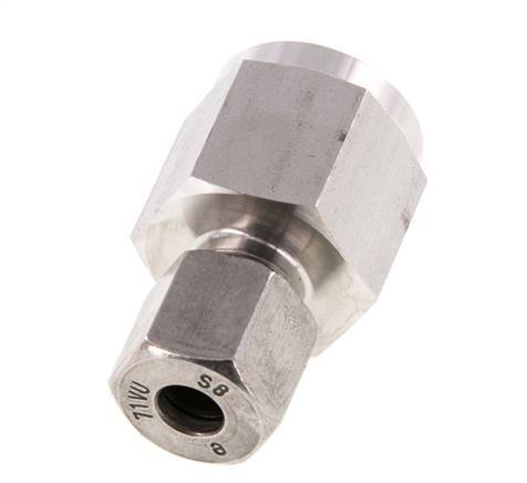 8S & G1/2'' RVS Rechte Snijringkoppeling Binnendraad voor manometers 630bar ISO 8434-1