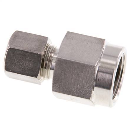 8S & G1/2'' RVS Rechte Knelfitting Binnendraad voor manometers 500bar ISO 8434-1