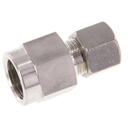 10S & G1/2'' RVS Rechte Knelfitting Binnendraad voor manometers 450bar ISO 8434-1