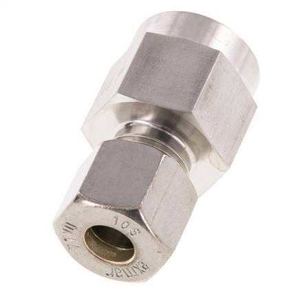 10S & G1/2'' RVS Rechte Knelfitting Binnendraad voor manometers 450bar ISO 8434-1