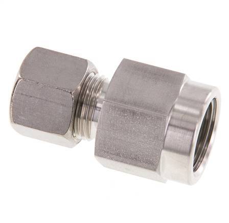 10S & G1/2'' RVS Rechte Knelfitting Binnendraad voor manometers 450bar ISO 8434-1