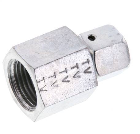 8S & G1/2'' Zink plated Steel Straight Swivel with Female Threads for Pressure Gauges 630 bar NBR Sealing Cone ISO 8434-1