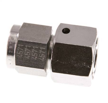 12L & G1/4'' Stainless Steel Straight Swivel with Female Threads for Pressure Gauges 315 bar FKM Sealing Cone ISO 8434-1