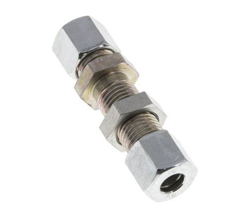 8L Zink plated Steel Straight Cutting Fitting Bulkhead 315 bar ISO 8434-1 [2 Pieces]