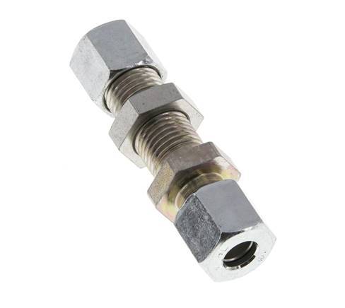 8L Zink plated Steel Straight Cutting Fitting Bulkhead 315 bar ISO 8434-1 [2 Pieces]