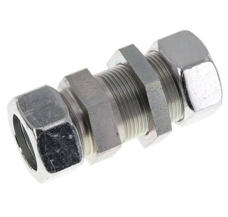 28L Verzinkt Stalen Rechte Snijringkoppeling Schotdoorvoer 160bar ISO 8434-1