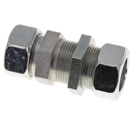 28L Verzinkt Stalen Rechte Snijringkoppeling Schotdoorvoer 160bar ISO 8434-1