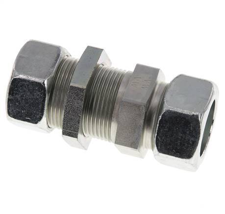 28L Verzinkt Stalen Rechte Snijringkoppeling Schotdoorvoer 160bar ISO 8434-1