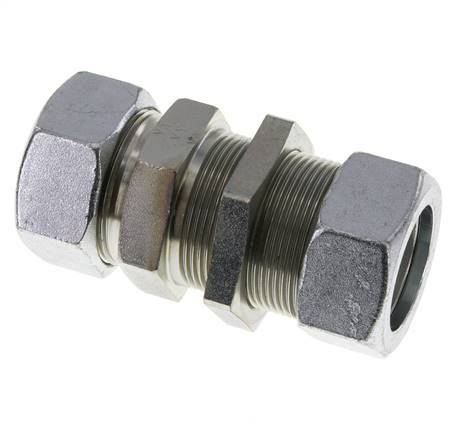 35L Verzinkt Stalen Rechte Snijringkoppeling Schotdoorvoer 160bar ISO 8434-1