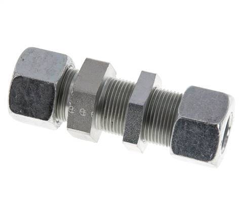 16S Verzinkt Stalen Rechte Snijringkoppeling Schotdoorvoer 400bar ISO 8434-1